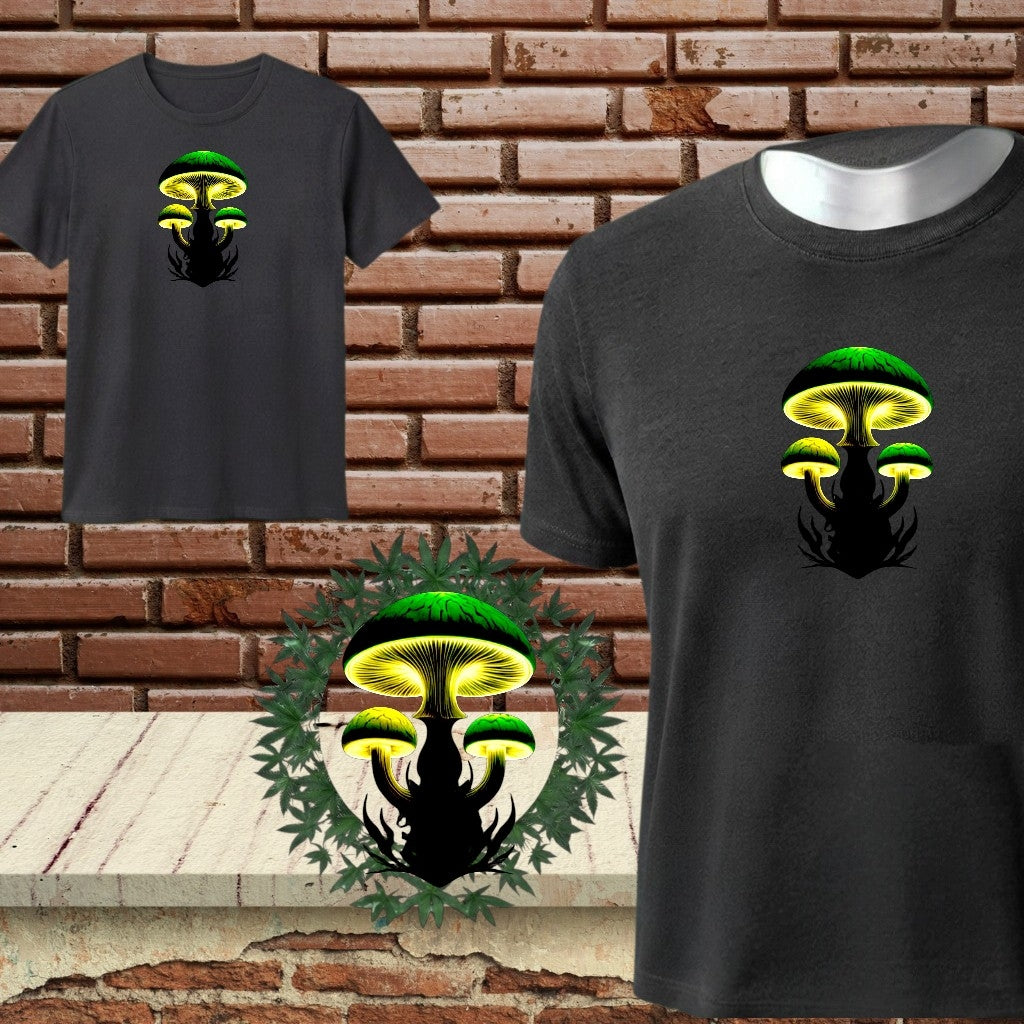 Neon Bioluminescent Mushrooms