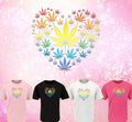 Women's Blaze Tee – One Love Rainbow Leaf Heart