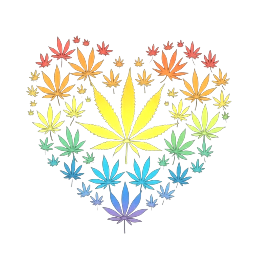 Women's Blaze Tee – One Love Rainbow Leaf Heart