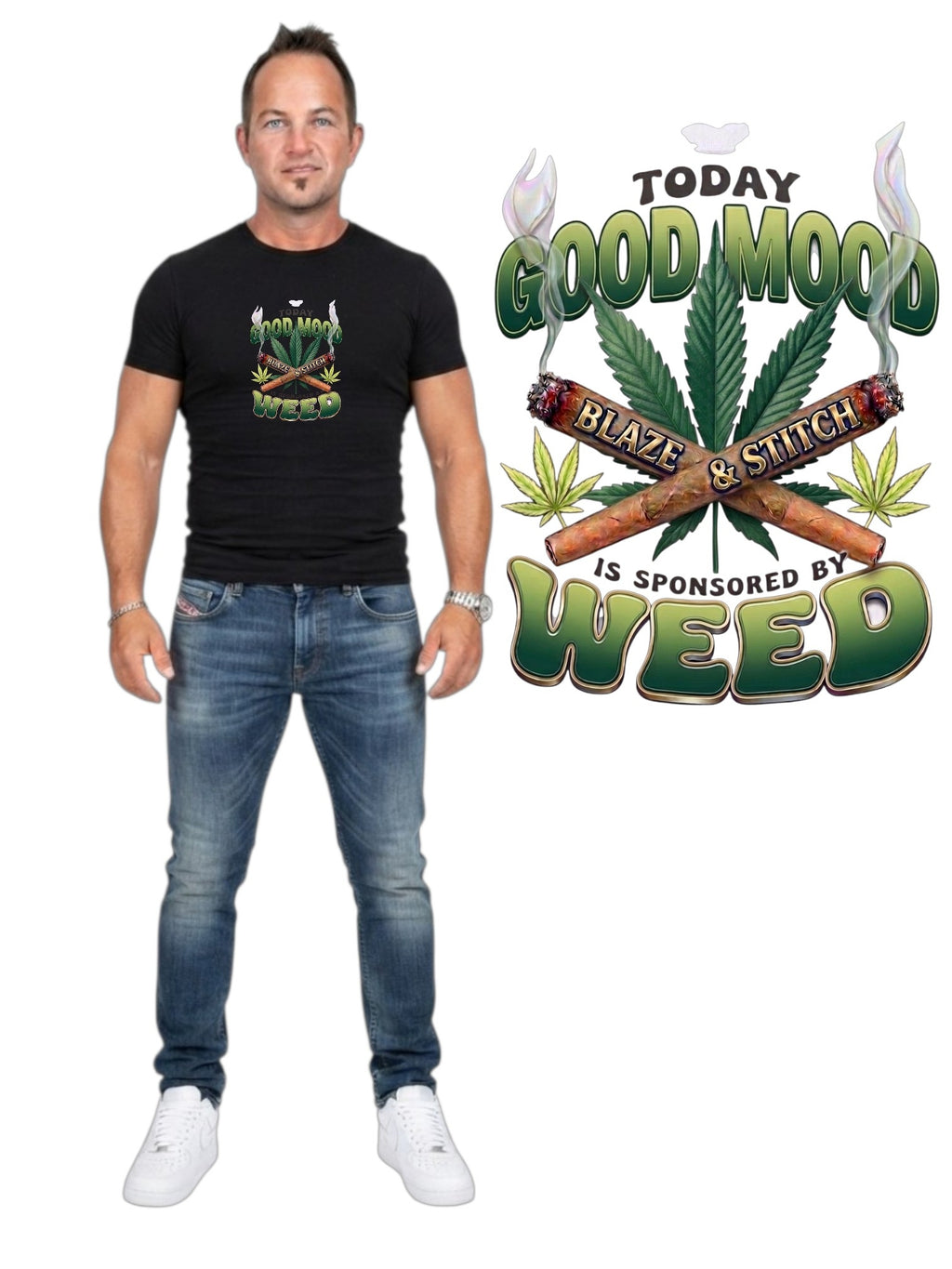 Good Mood Tee — cannabis streetwear graphic tee South Africa — Blaze & Stitch