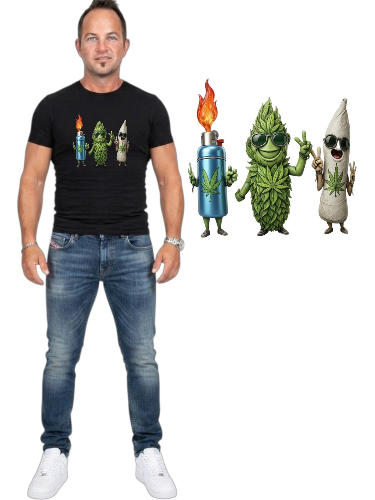 High Rollers Trio — cannabis streetwear graphic tee South Africa — Blaze & Stitch