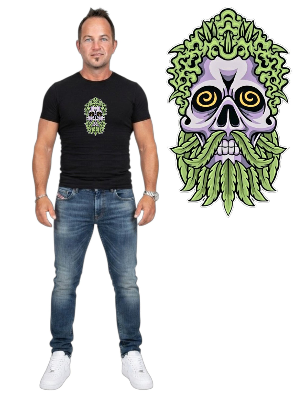 Leaf Reaper Tee — cannabis streetwear graphic tee South Africa — Blaze & Stitch