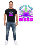 Just a Man Who Loves Weed Tee — cannabis streetwear graphic tee South Africa — Blaze & Stitch