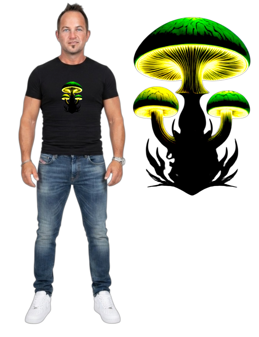 Neon Bioluminescent Mushrooms