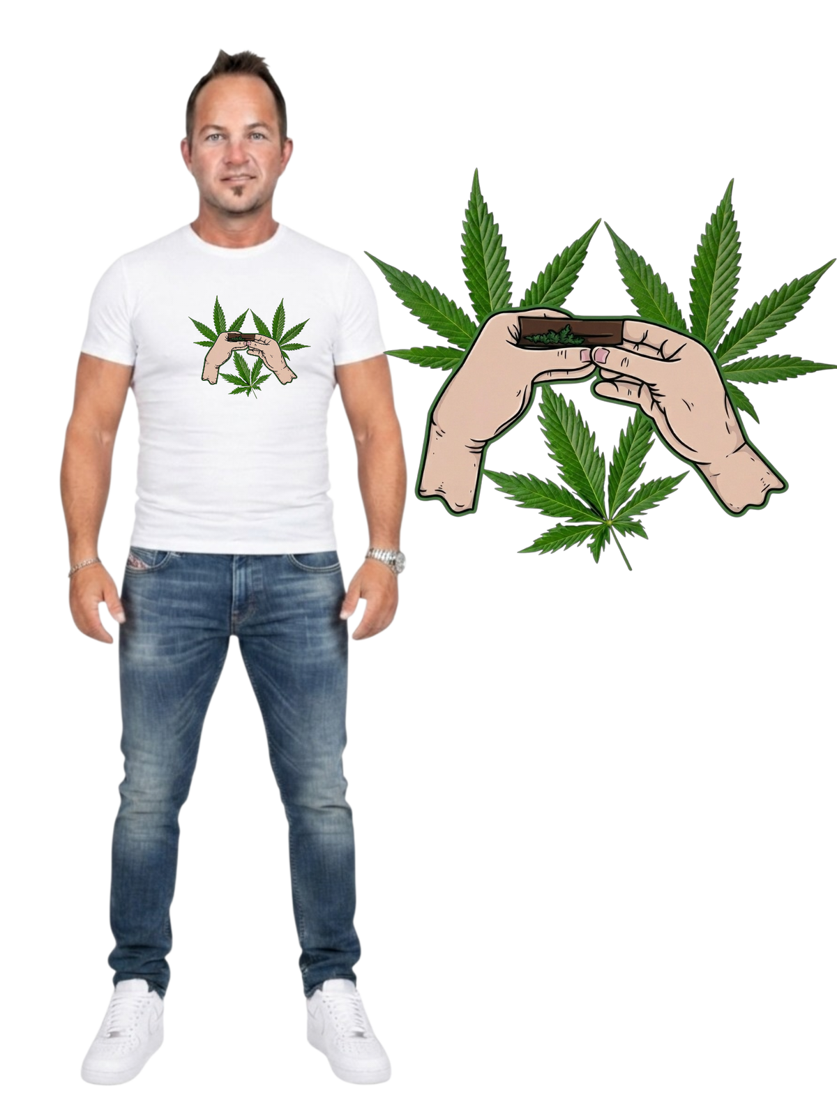 Roll Up Tee — cannabis streetwear graphic tee South Africa — Blaze & Stitch