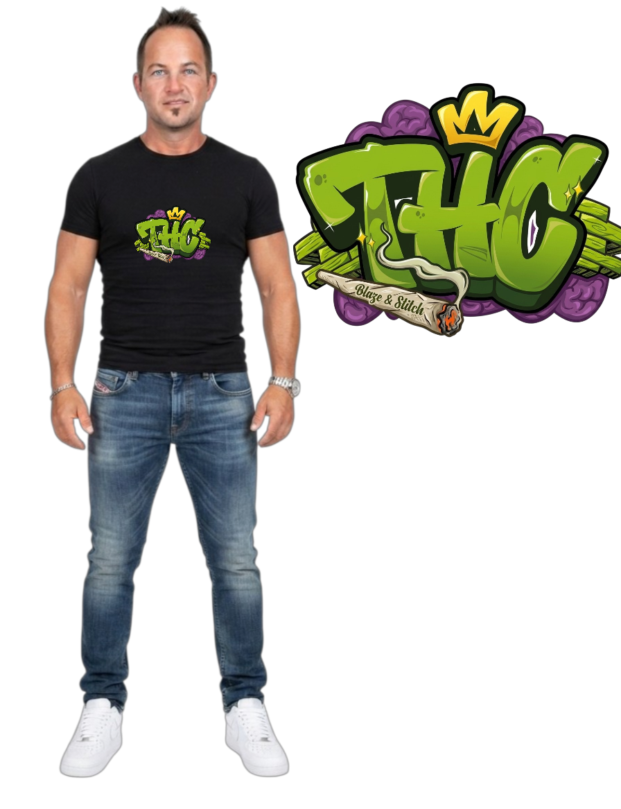 THC Crown Graphic Tee — cannabis streetwear graphic tee South Africa — Blaze & Stitch